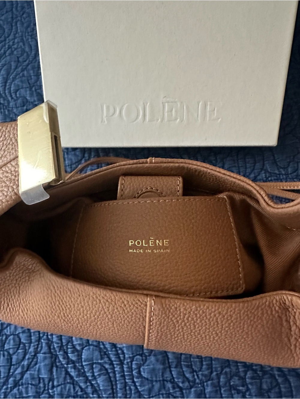 NWT! Authentic! Polene Béri EDITION TEXTURED CAMEL - Retail $490! - Picture 11 of 13